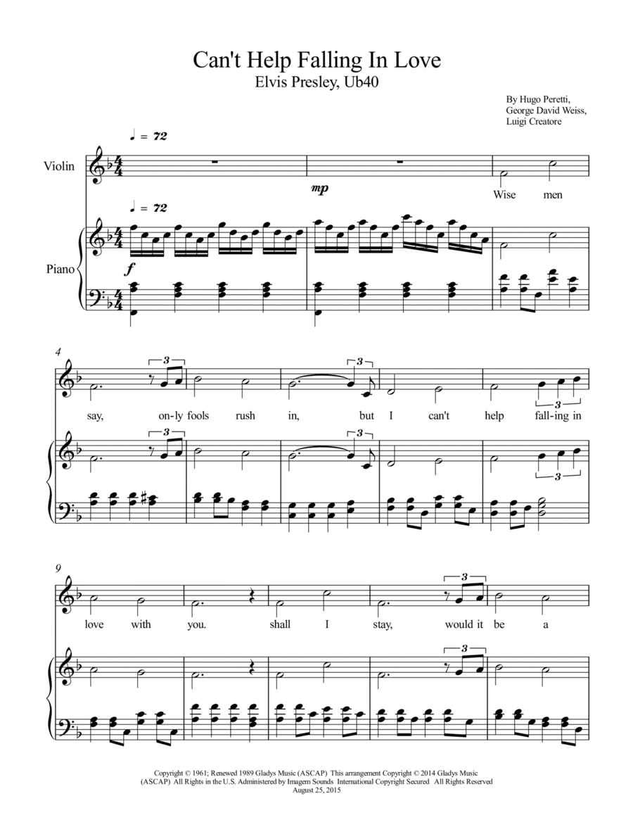 Can't Help Falling In Love (arr. Wesley S. SIlva)