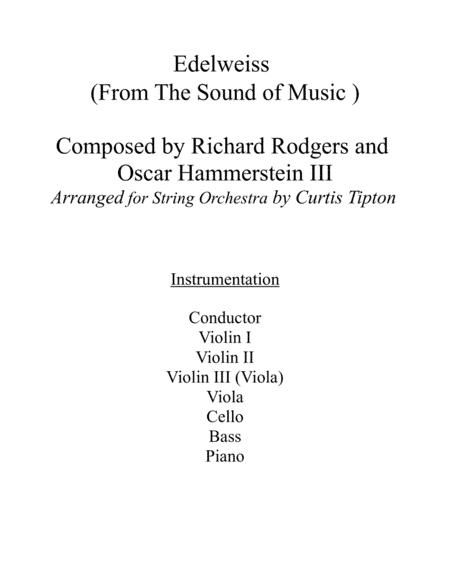 Edelweiss (arr. Curtis Tipton)