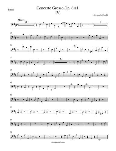 Concerto Grosso Op. 6 #1 Movement IV (arr. theupperstaff.com)