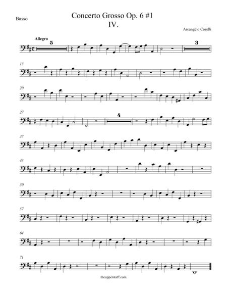 Concerto Grosso Op. 6 #1 Movement IV (arr. theupperstaff.com)