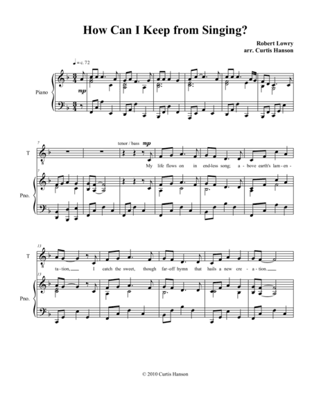 How Can I Keep from Singing? (SATB) (arr. Curtis Hanson)