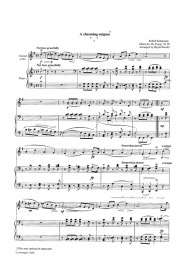 A charming enigma for clarinet and piano (arr. Haydn Reeder)