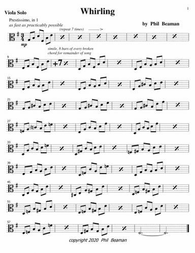 Whirling-viola solo