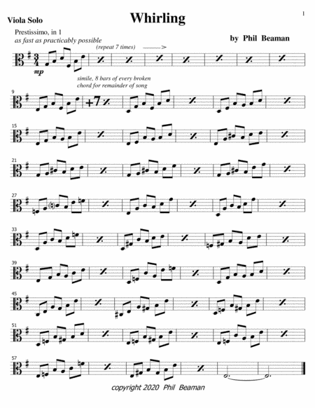 Whirling-viola solo