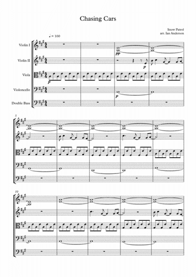 Chasing Cars (arr. Ian Anderson)