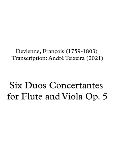 Six Duos Concertantes for Flute and Viola - Tutti (arr. André Teixeira)