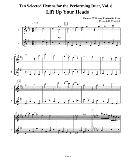 Ten Selected Hymns for the Performing Duet, Vol. 6 - flute and alto flute (arr. Kenneth D. Friedrich)