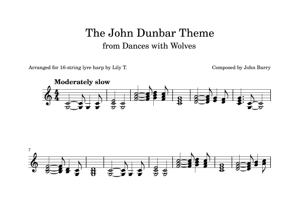 The John Dunbar Theme (arr. Lily T.)
