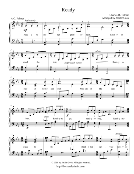 Ready (arr. Arranged by Jenifer Cook)