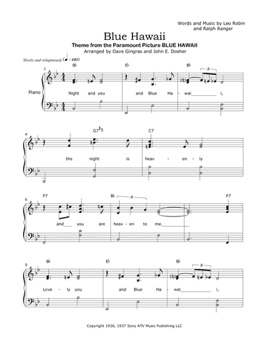 Blue Hawaii (arr. Dave Gingras, John E. Dosher)