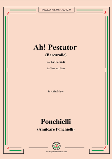 Ponchielli-Ah!Pescator (Barcarolle),from 'La Gioconda,Op.9' (arr. OSM Press)