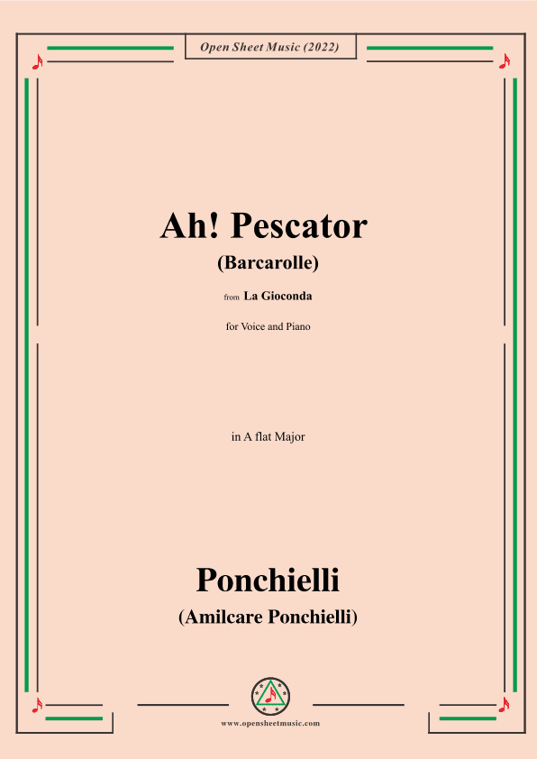 Ponchielli-Ah!Pescator (Barcarolle),from 'La Gioconda,Op.9' (arr. OSM Press)