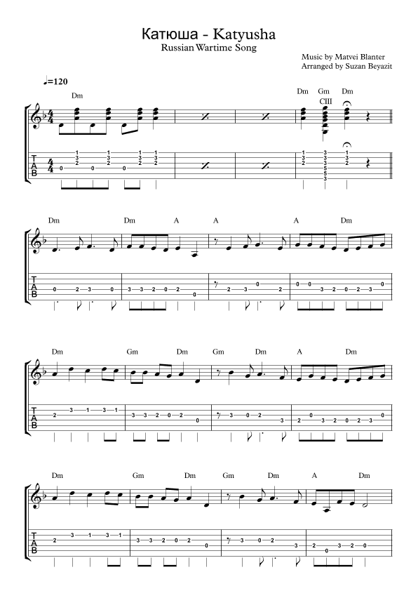 Katyusha (arr. Suzan Beyazit)
