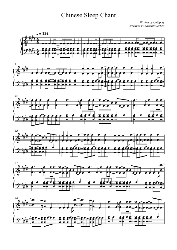 Chinese Sleep Chant (arr. Zachary Corbett)