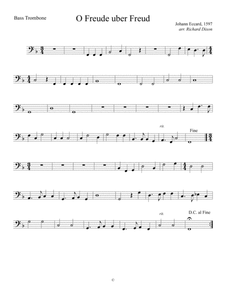O Freude uber Freud-bass trombone/tuba (arr. J. Richard Dixon)