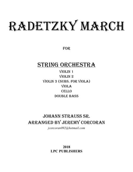 Radetzky March for String Orchestra (arr. Jeremy Corcoran)