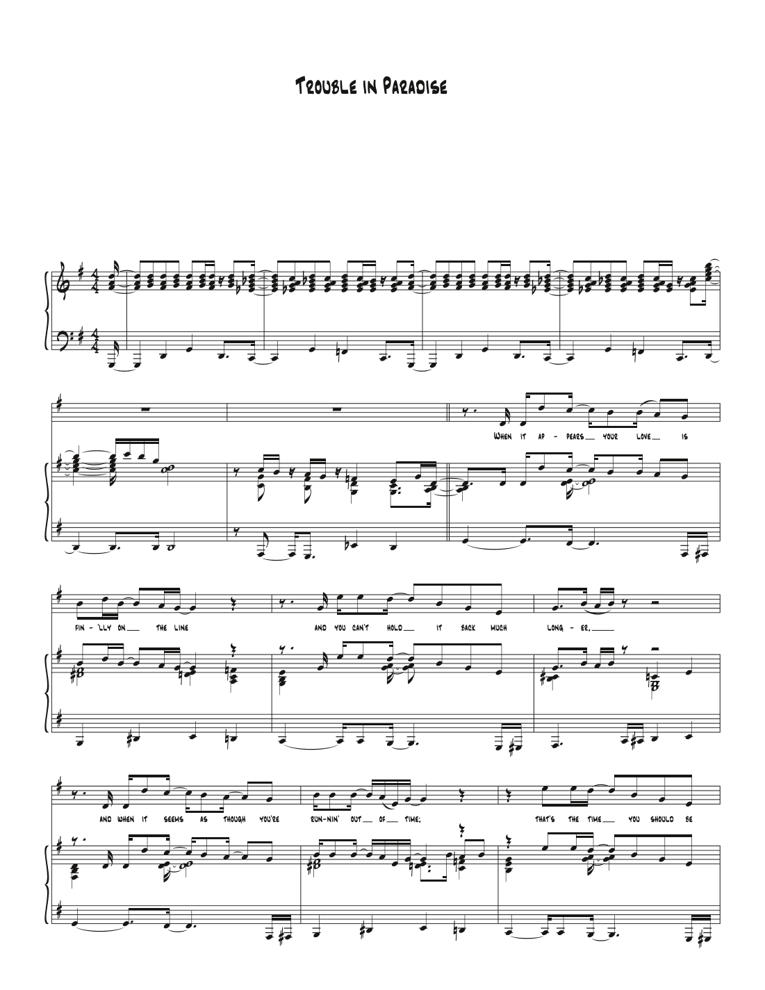Trouble In Paradise (arr. Biegler)