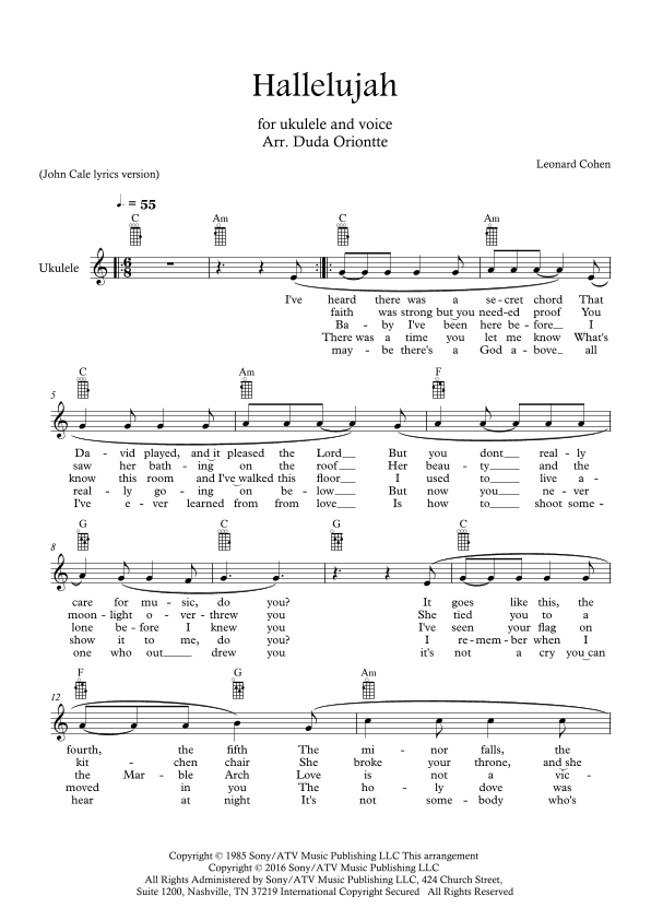 Hallelujah (arr. Duda Oriontte)