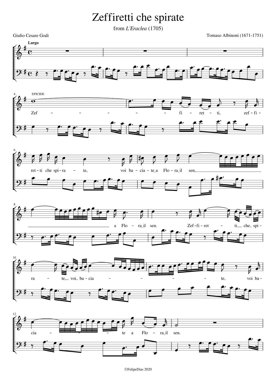 Zeffiretti che spirate (arr. Early Music Scores)