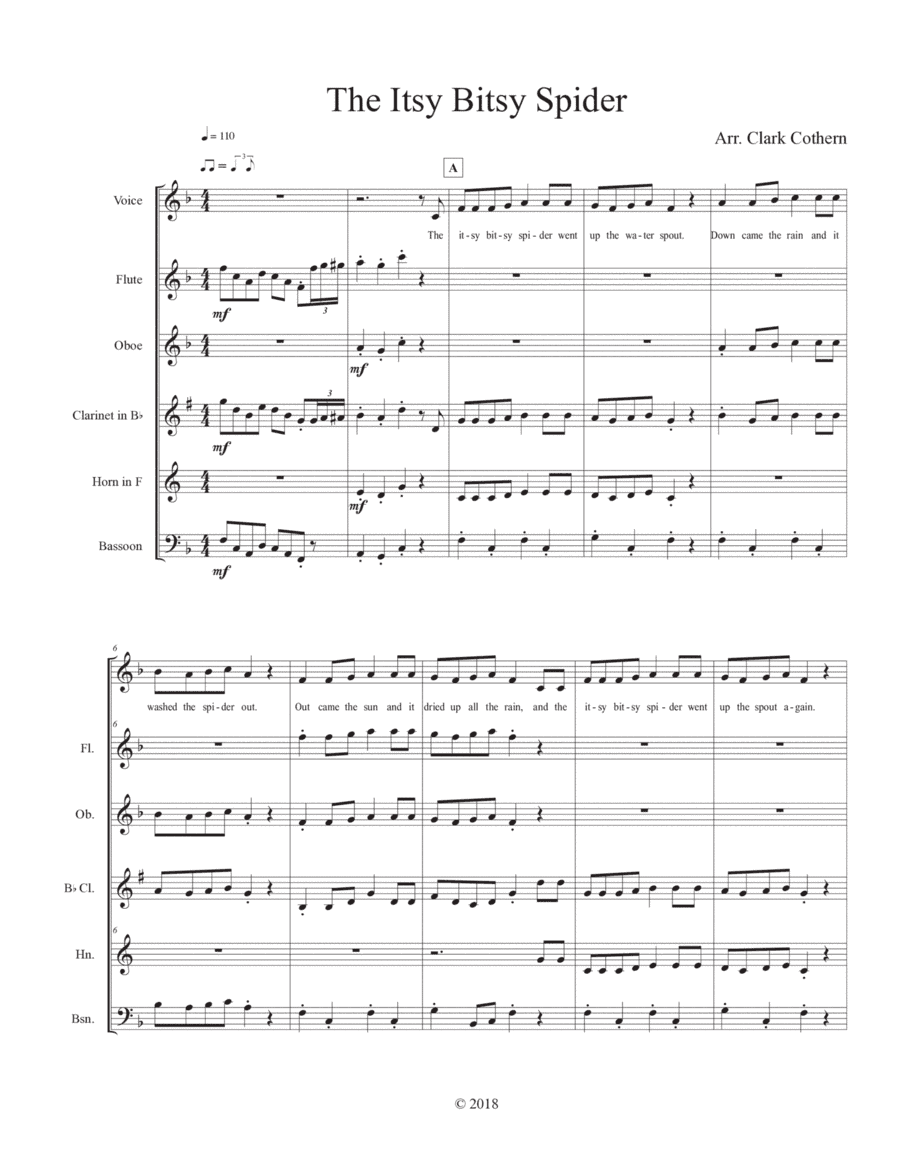 The Itsy Bitsy Spider (arr. Clark Cothern)