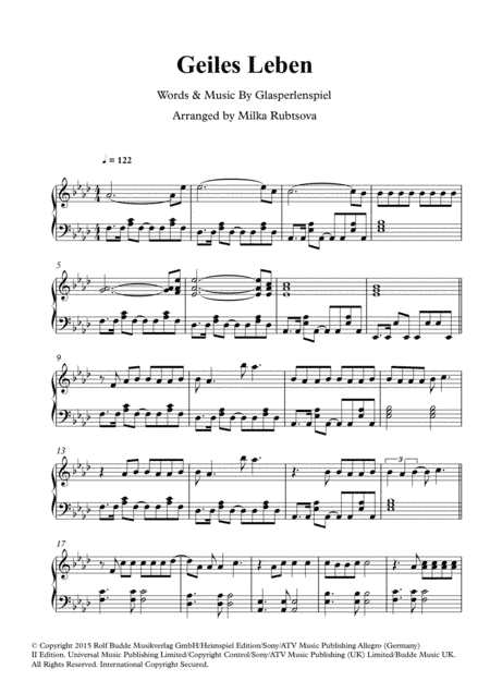Geiles Leben (arr. Milka Rubtsova)