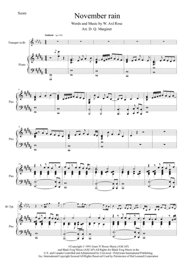 November Rain (arr. David Quintana Marginet)