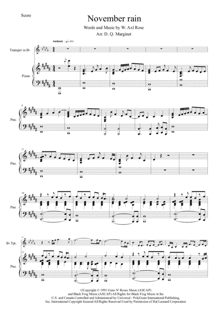 November Rain (arr. David Quintana Marginet)