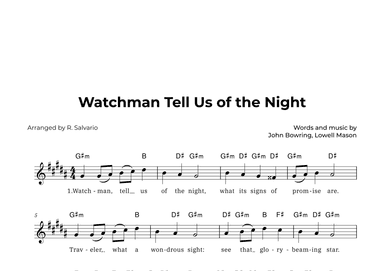 Watchman Tell Us of the Night (Key of G-Sharp Minor) (arr. R. Salvario)