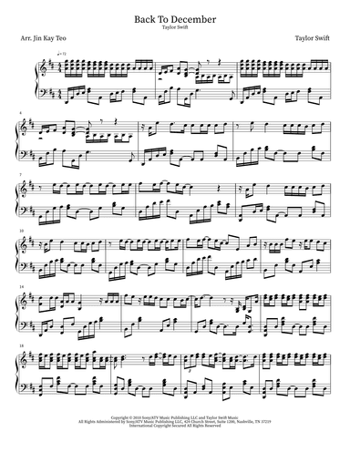 Back To December (arr. Jin Kay Teo)