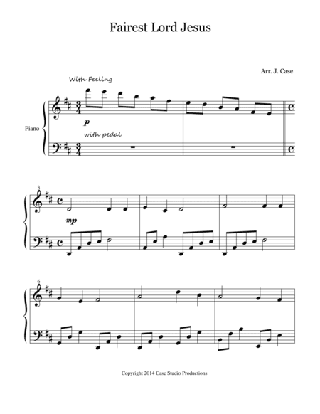Fairest Lord Jesus (arr. J. Case)