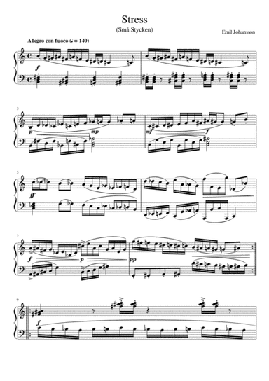 Stress for solo piano