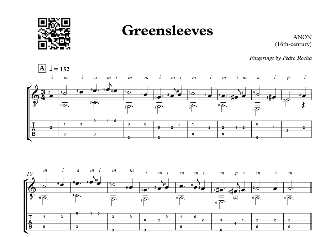 Greensleeves (arr. Pedro Rocha)
