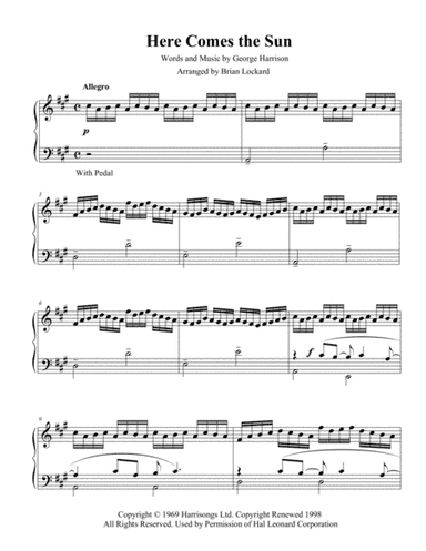 Here Comes The Sun (arr. Brian Lockard)