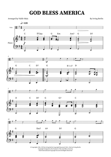 God Bless America ® (arr. Valdir Maia)