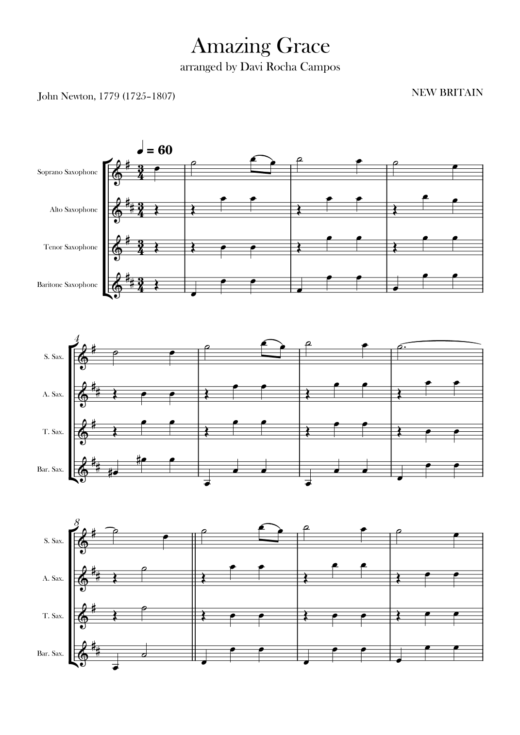 Amazing Grace (arr. Davi Rocha Campos)