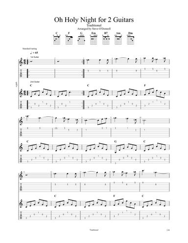 Oh Holy Night (for 2 Guitars) (arr. Steve O'Donnell)