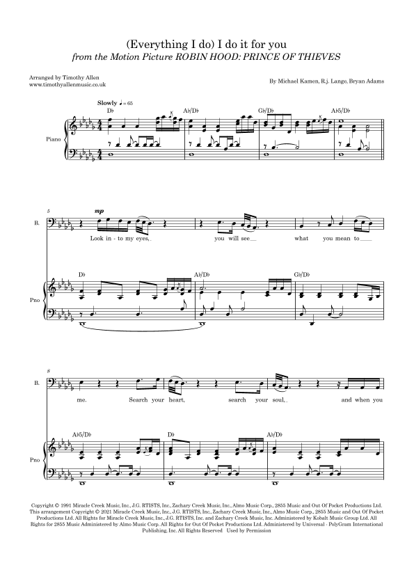 (everything I Do) I Do It For You (arr. Timothy Allen)
