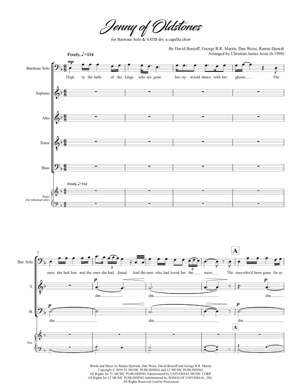 Jenny Of Oldstones (arr. Christian James Jesse)