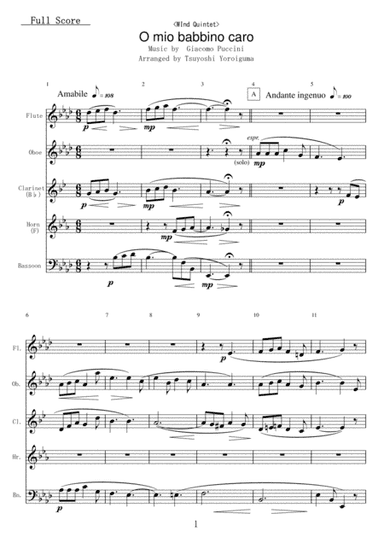 O mio babbino caro (arr. Tsuyoshi Yoroiguma)