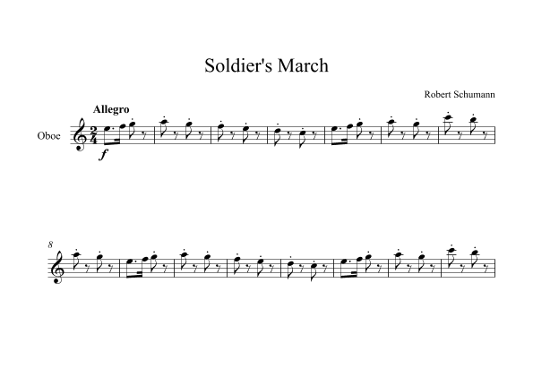 Soldier's March - Robert Schumann (Oboe) (arr. Digital Book Music)