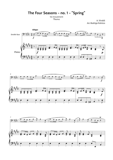 The Four Seasons - Spring (arr. Rodrigo Faleiros)