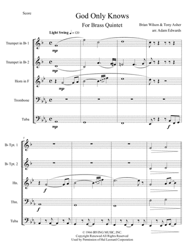 God Only Knows (arr. Adam Edwards)