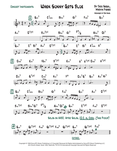 When Sunny Gets Blue (arr. Rob Ames)