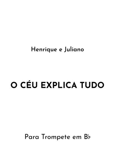 O Ceu Explica Tudo (arr. Jireh J.)