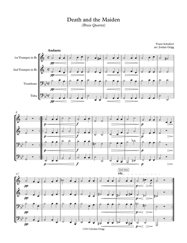 Death and the Maiden (Brass Quartet) (arr. Jordan Grigg)