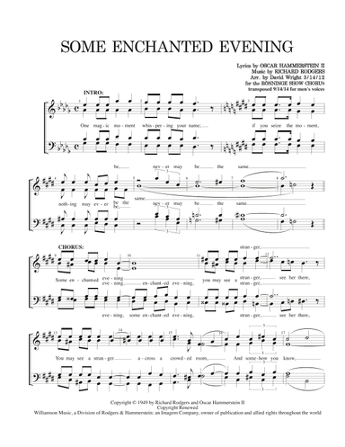 Some Enchanted Evening (arr. David Wright)