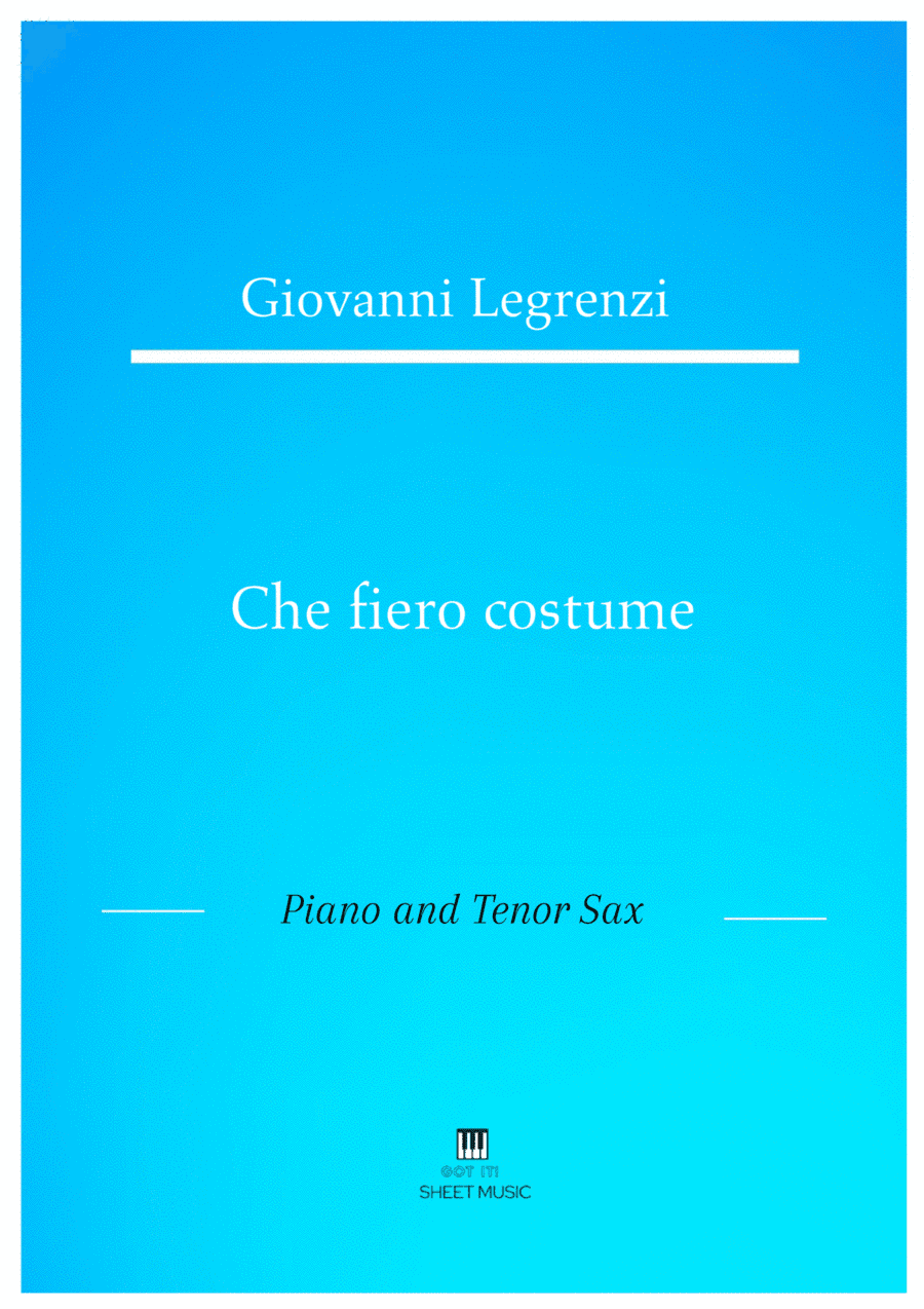 Legrenzi - Che fiero costume (Piano and Tenor Sax) (arr. ANDRE LAITANO)