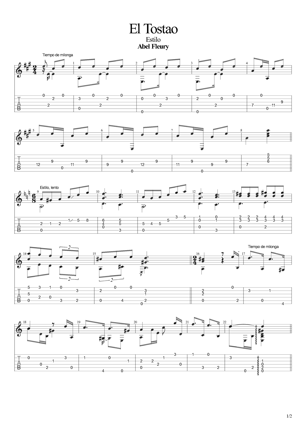 El Tostao (Argentine Folk) (arr. Leonardo Ramos)