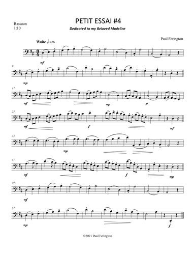 PETIT ESSAI #4 for Unaccompanied Bassoon