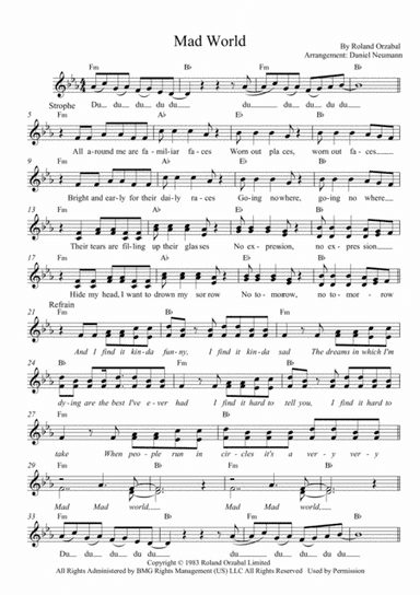 Mad World (arr. Daniel Neumann)
